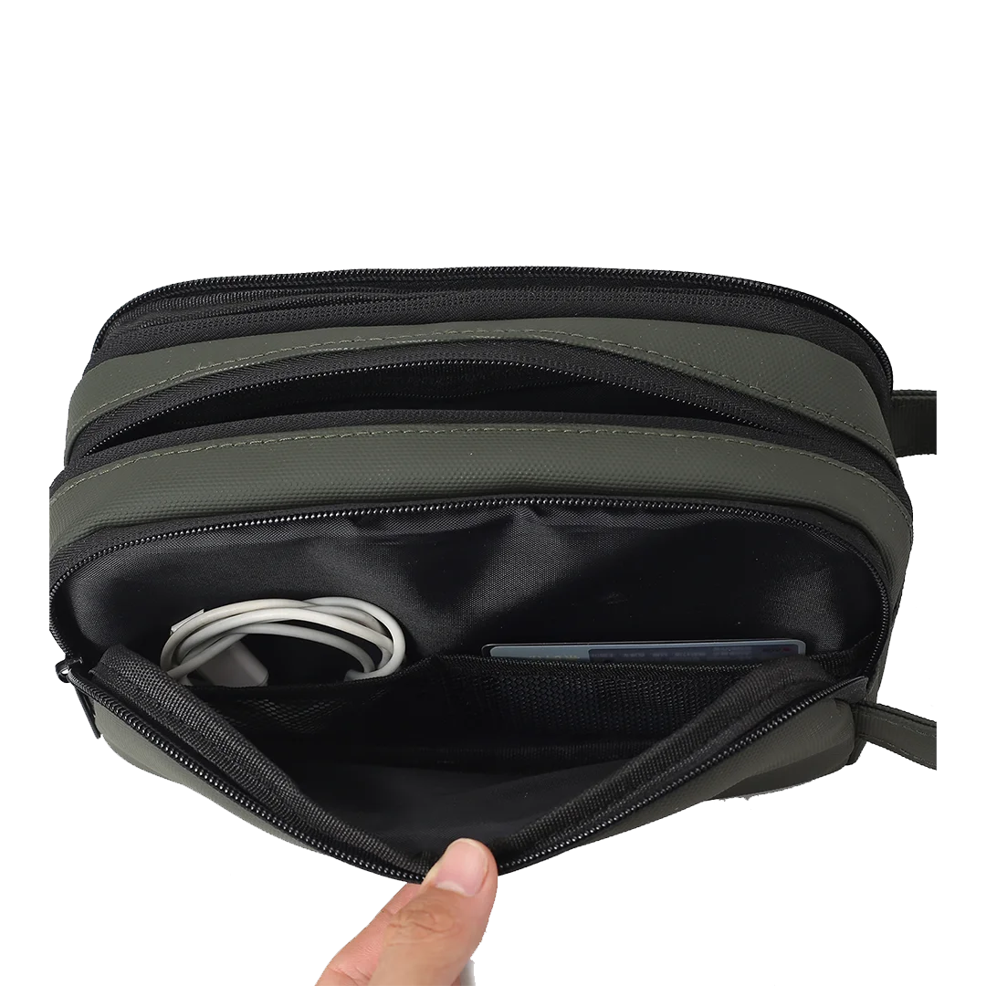 TOTE Compact Travel Pouch  Black, Green & Grey