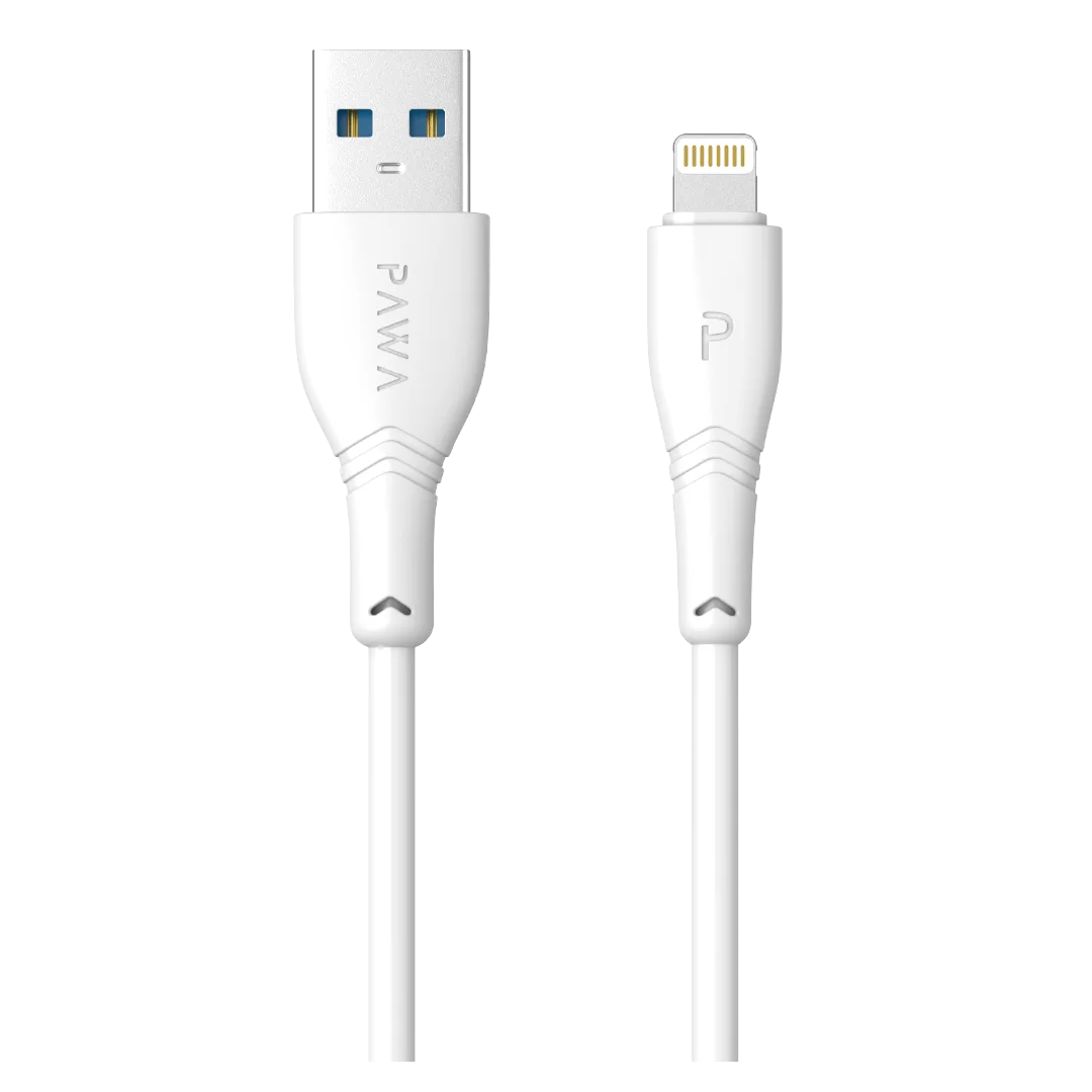 3A Quick Charging USB-A to Lightning PVC Cable 1.2m4ft  White