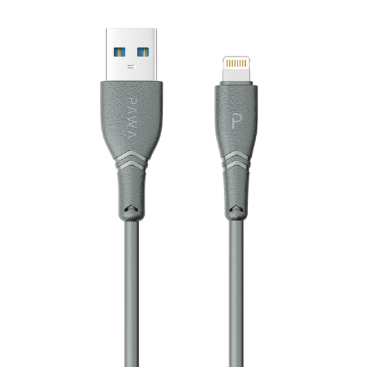 3A Quick Charging USB-A to Lightning PVC Cable 1.2m4ft  Grey