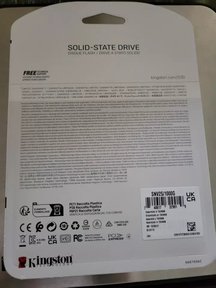 Kingston NV2 1TB PCIe 4.0 NVMe M.2 2280 Internal Solid State Drive - Gen 4x4 SSD