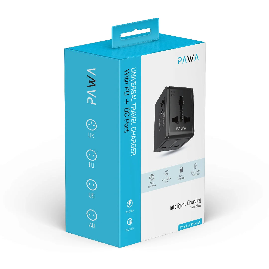 Pawa Universal Travel Adapter With PD + QC port 20W