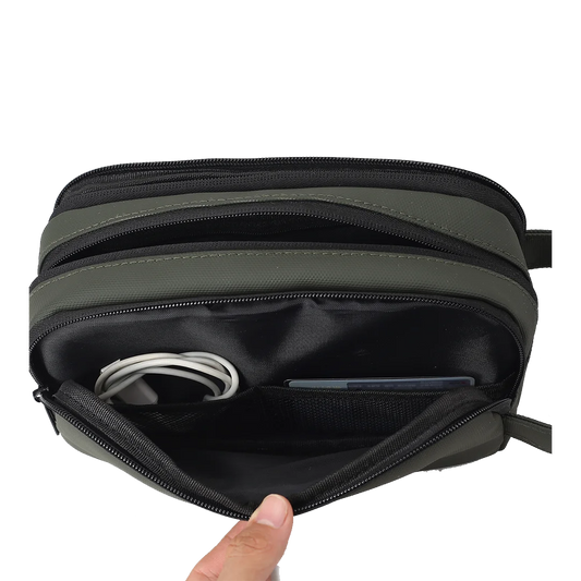 TOTE Compact Travel Pouch  Black, Green & Grey