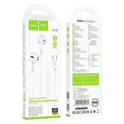 HOCO M109 Type-C Sunny digital wire control earphones with microphone