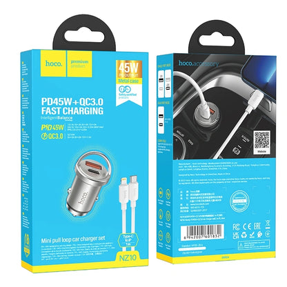 hoco NZ10 Handy PD45W + QC3.0 Car Fast Charging Charger with Type-C
