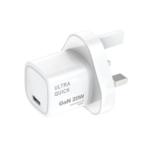 SOLID GAN CHARGER Type C PortPD 20W UK standard - White