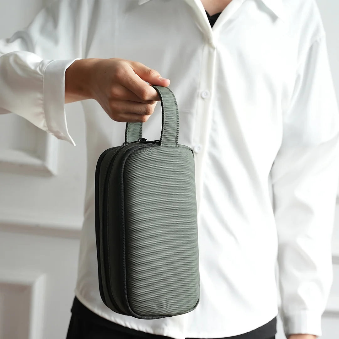 TOTE Compact Travel Pouch  Black, Green & Grey