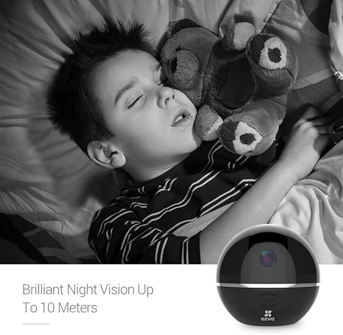 EZVIZ C6TC, 1080p WiFi Smart Home Security Camera, Surveillance Camera with Motion Tracking, 360° Rotating, Two-Way Talk, Brilliant Night Vision, Works with Alexa