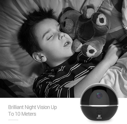EZVIZ C6TC, 1080p WiFi Smart Home Security Camera, Surveillance Camera with Motion Tracking, 360° Rotating, Two-Way Talk, Brilliant Night Vision, Works with Alexa