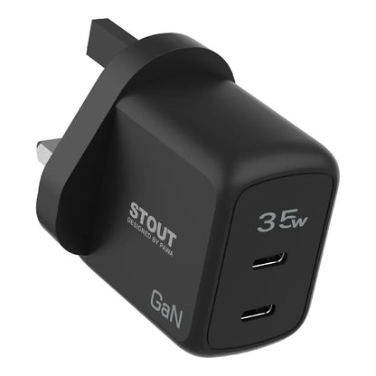Pawa Stout Gan Travel Charger with Dual PD Port 35W-Black