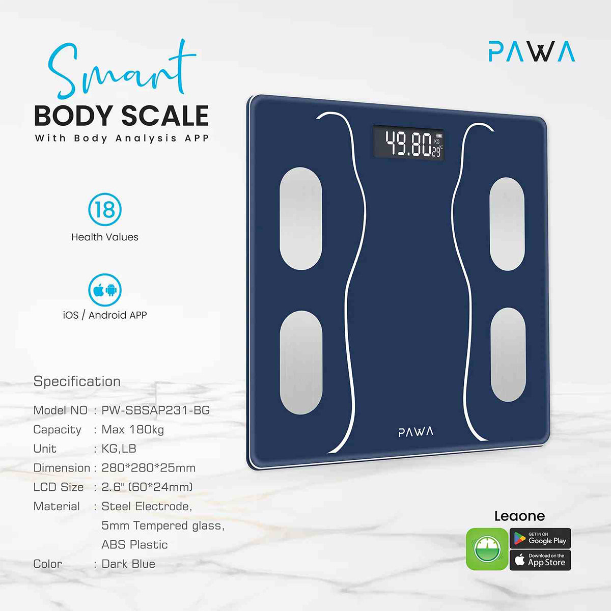 Pawa Smart Body Scale with Body Analysis APP. COST