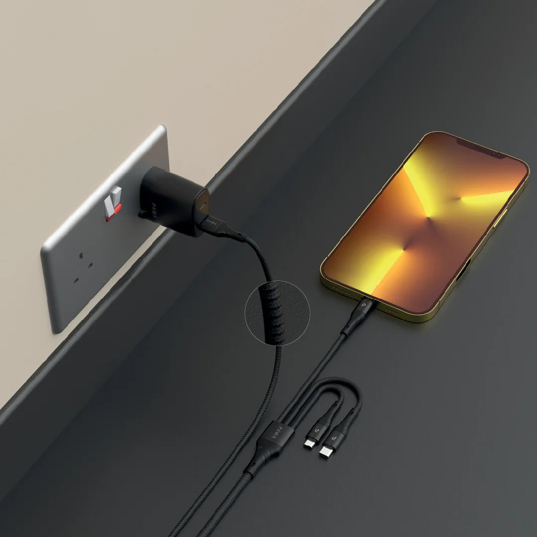 Nylon Braided 2.4A Data & Quick Charging 3in1 Cable 1.2m4ft