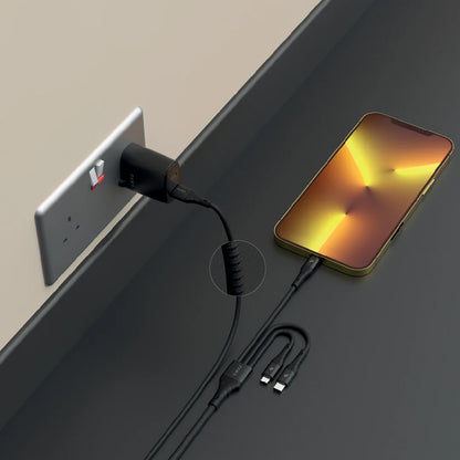 Nylon Braided 2.4A Data & Quick Charging 3in1 Cable 1.2m4ft