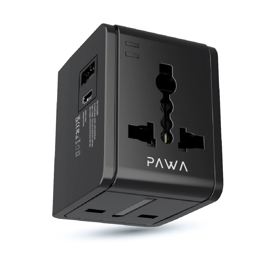 Pawa Universal Travel Adapter With PD + QC port 20W