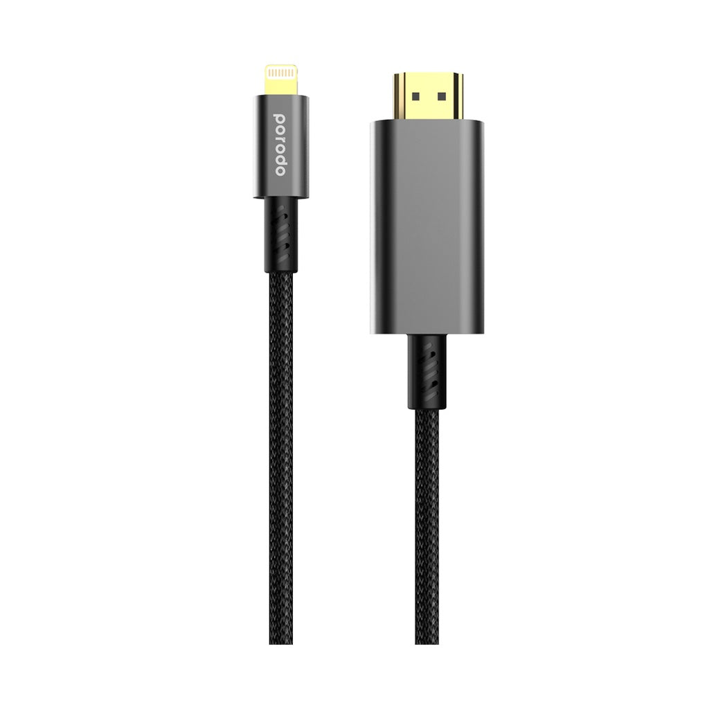 Porodo Lightning HDMI Braided Cable Ultra-HD Video Streaming