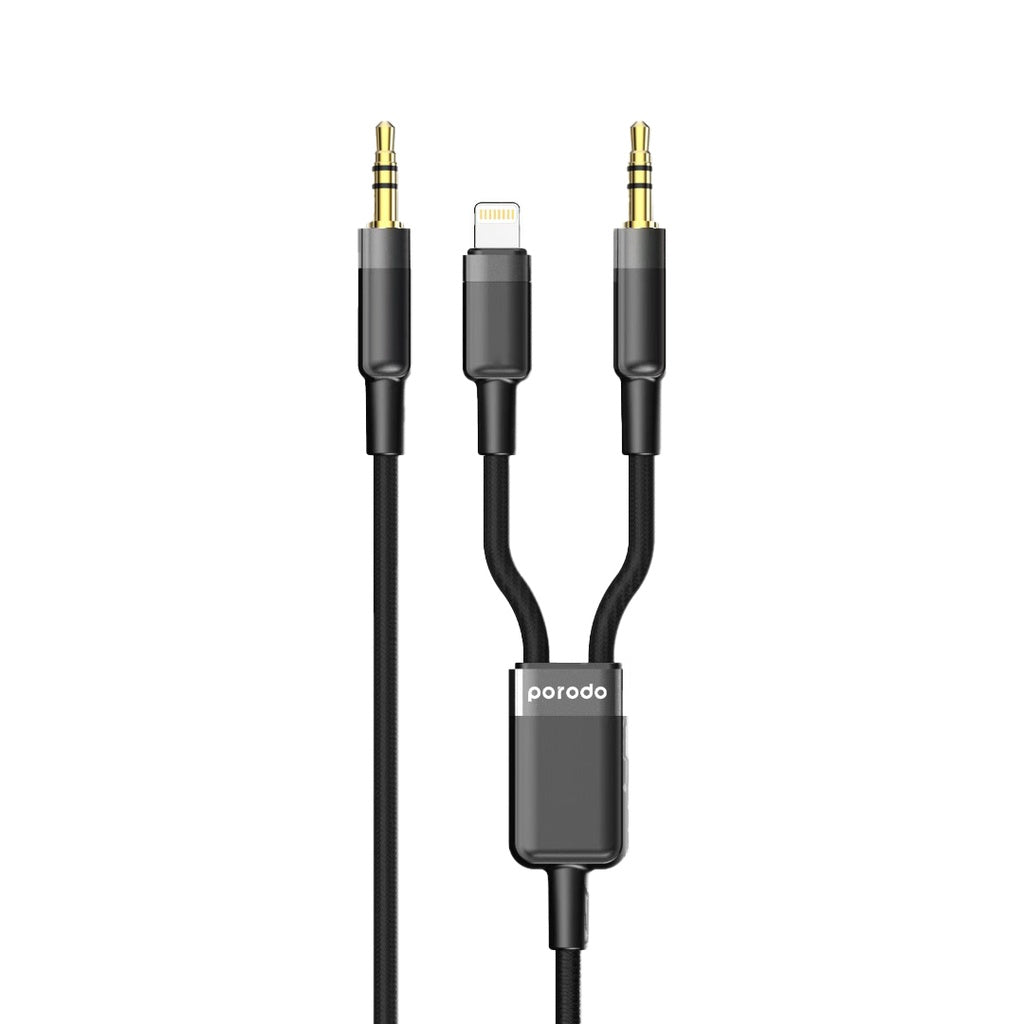 Porodo Multi-Device AUX 3.5mmType-CLightning Cable(4ft1.2m)