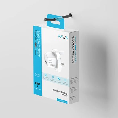 SOLID GAN CHARGER Type C PortPD 20W UK standard - White