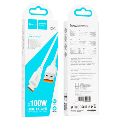 Cable USB to Type-C “X93 Force” 100W fast charger