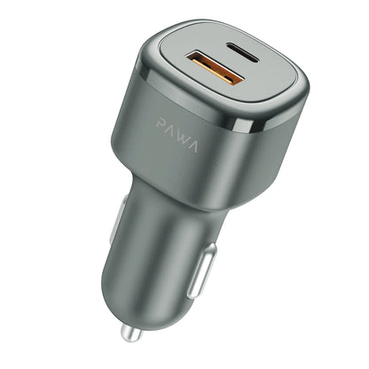 SOLID CAR CHARGER - Dual Port - PD+QC - Includes Braided Type-C to Type-C