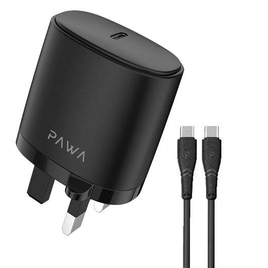 Pawa Solid Travel Charger 20W PD With Type-C to Type-C
