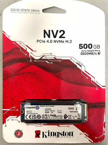 Kingston - SNV2S500G - 500 GB Internal Solid State Drive - M.2 2280 - PCI Expr