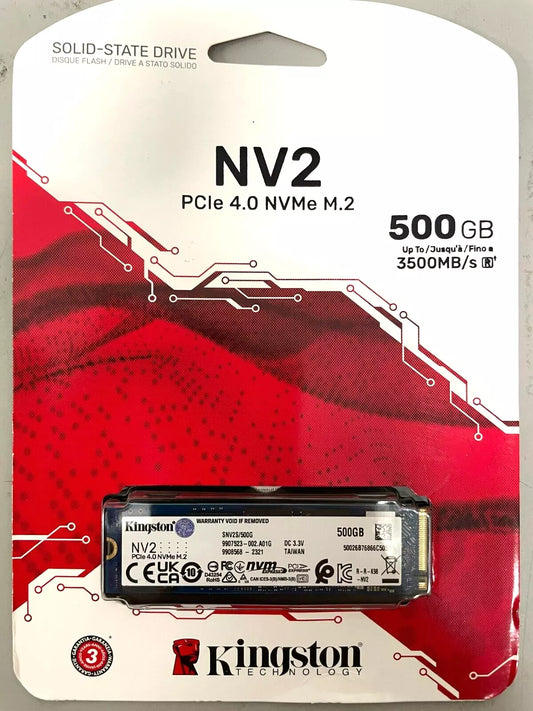 Kingston - SNV2S500G - 500 GB Internal Solid State Drive - M.2 2280 - PCI Expr